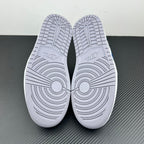 Air Jordan 1 Low sneakers, white outsole bottoms with textured traction pattern