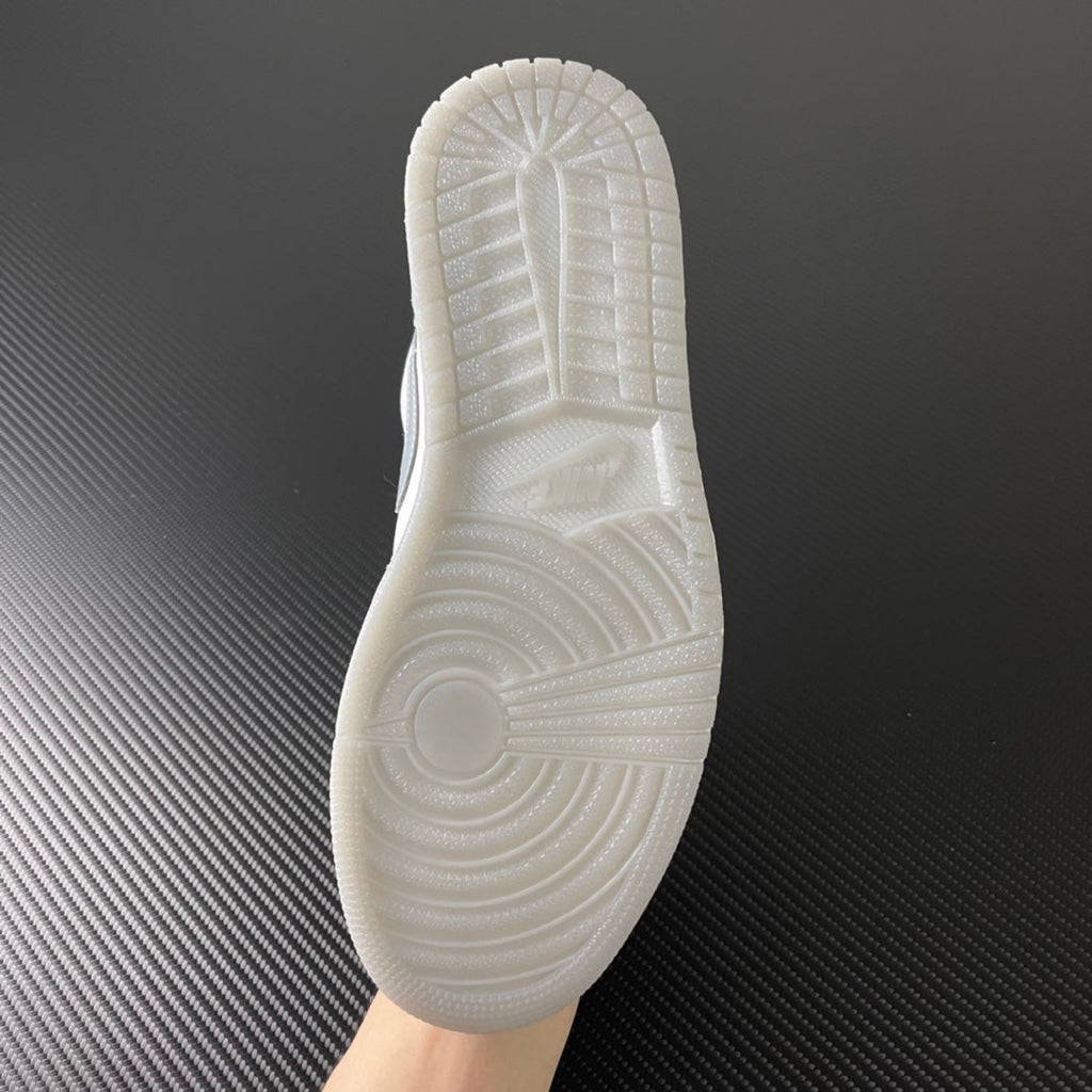 Air Jordan 1 Low sneaker outsole in white with textured tread