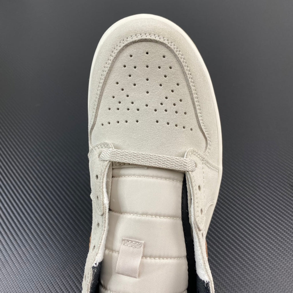 White Air Jordan 1 Mid inner lining and toe box with perforations