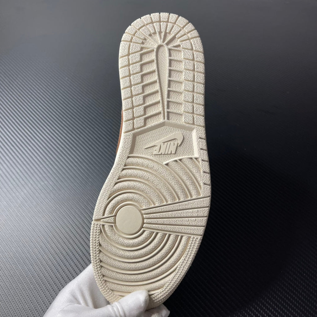 Air Jordan 1 mid outsole tread, textured white rubber with circular grip pattern
