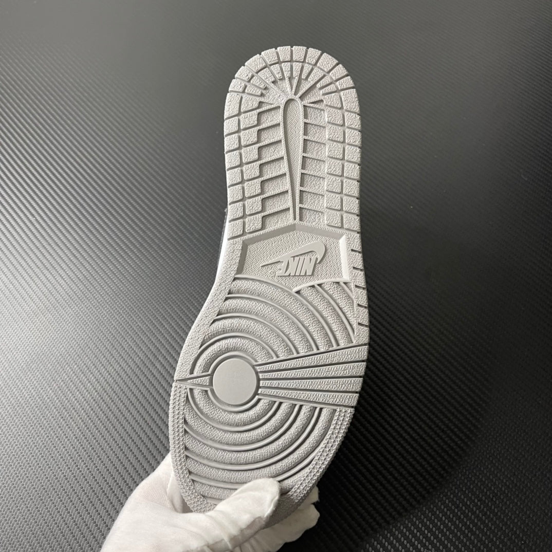 Light gray rubber outsole tread pattern for mid-top sneaker