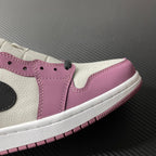 Mid-top sneakers side view with white panel, berry pink overlays, and black swoosh