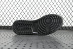 Black rubber outsole with tread pattern on a mid-top sneaker