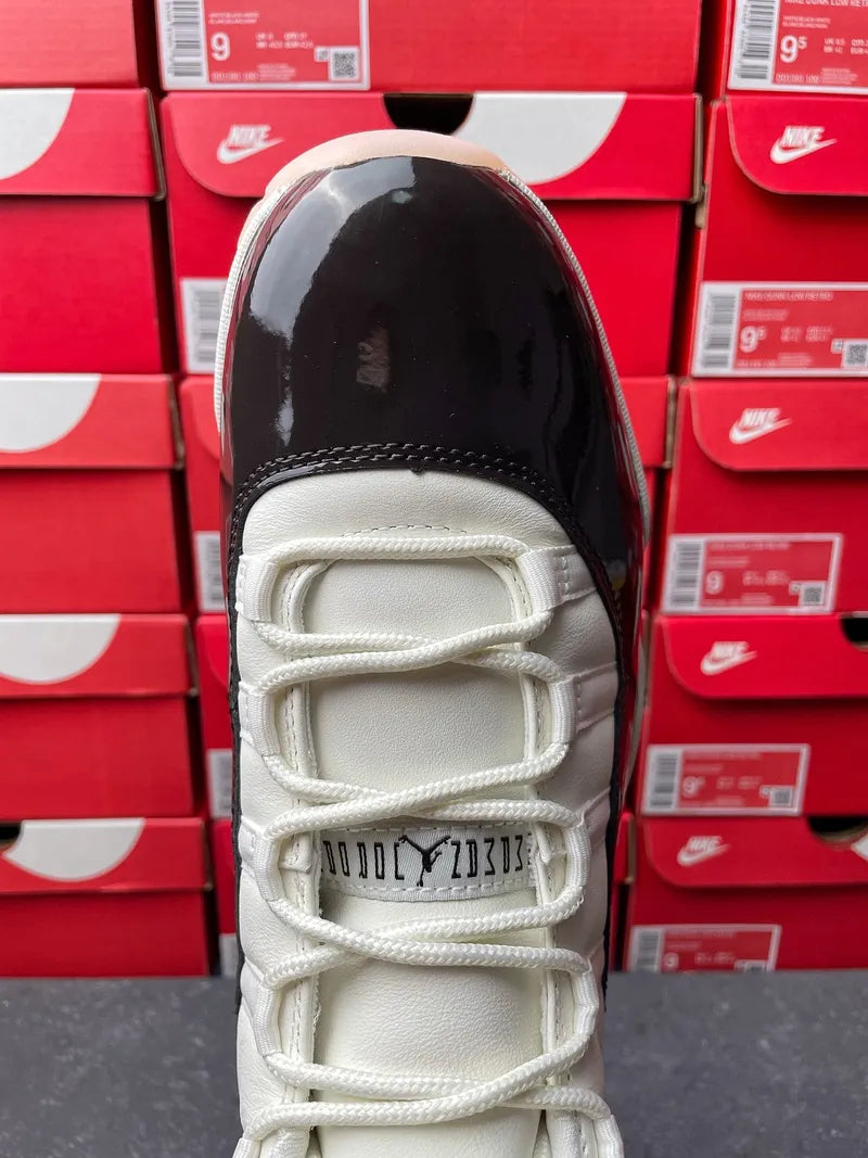White high-top sneaker tongue and lace area with black padded interior