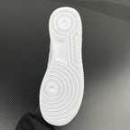 White sneaker outsole with circular traction pattern and raised tread grooves