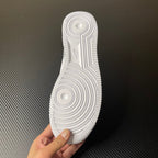 White sneaker outsole bottom with circular traction patterns