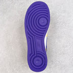 Purple rubber outsole with circular traction pattern and molded channels