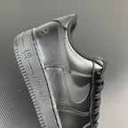 FRGMT Air Force 1 low-top sneaker, metallic silver side view with heel tab and swoosh