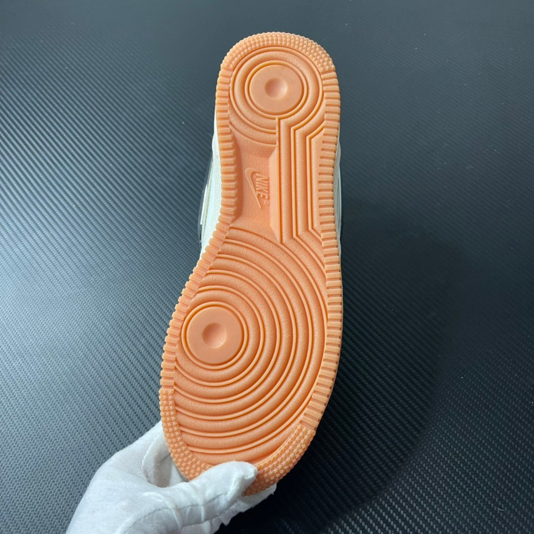 Sail sneaker outsole with orange rubber tread