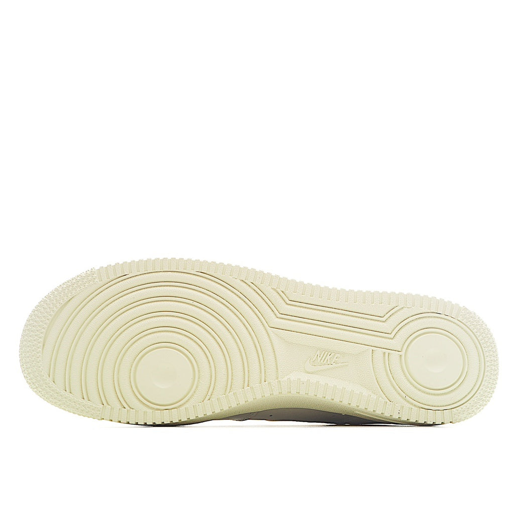 Off-white Nike Air Force 1 outsole with circular tread and logo details