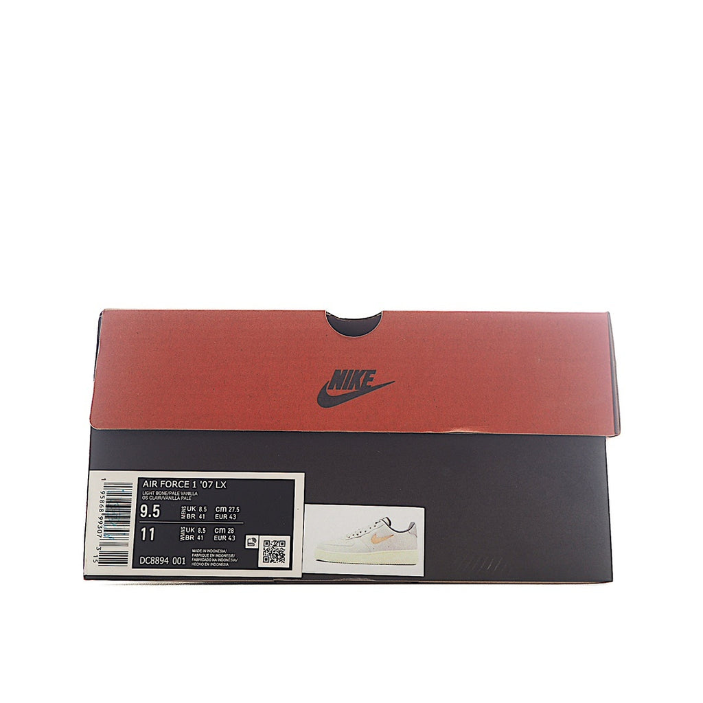 Nike Air Force 1 shoebox with Nike logo and size label on front