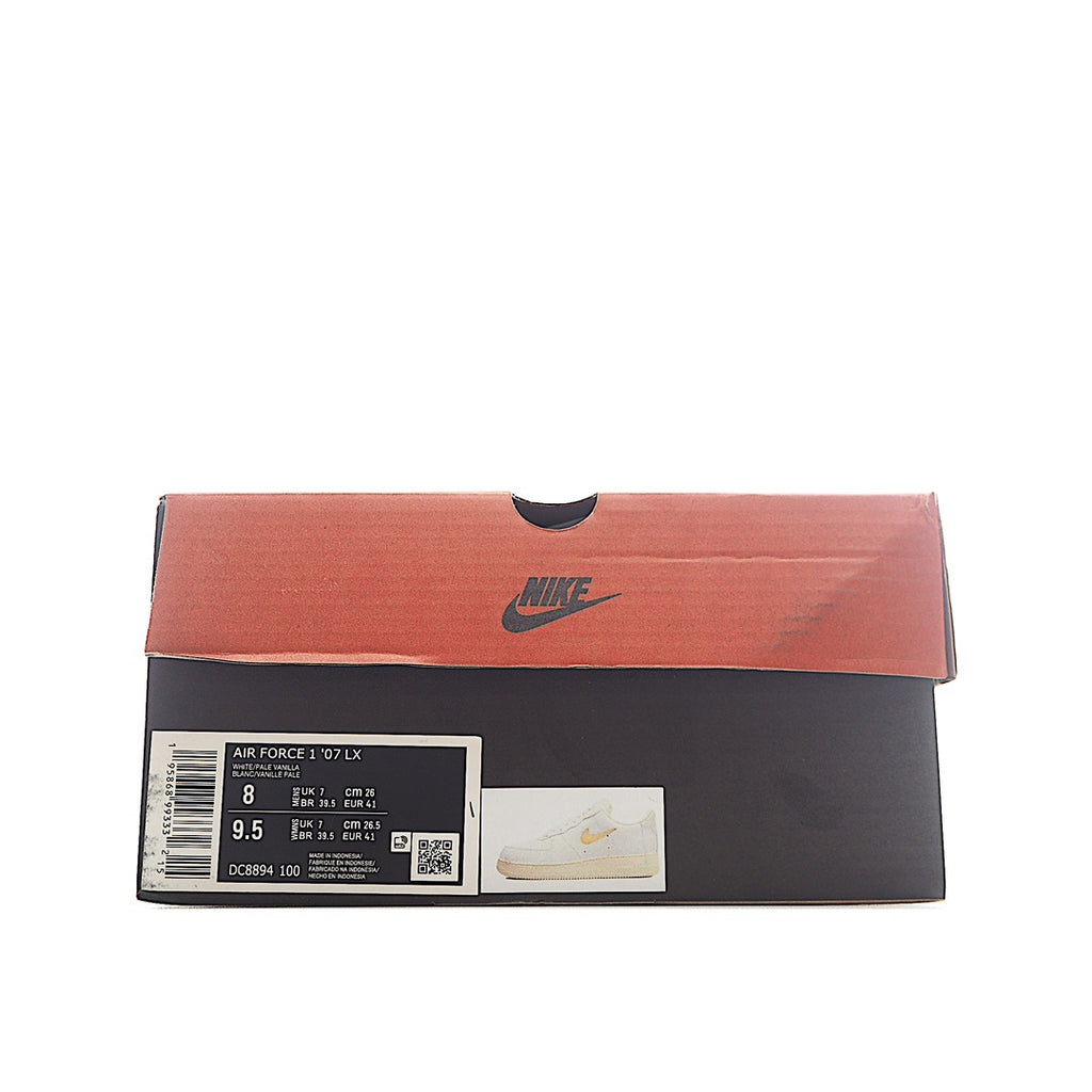 Nike Air Force 1 shoe box with orange top and black base