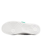 White rubber outsole with circular traction pattern