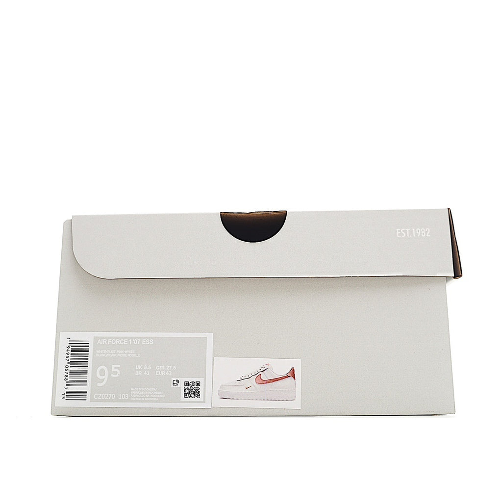 Nike Air Force 1 shoebox, light cardboard with label and small shoe graphic