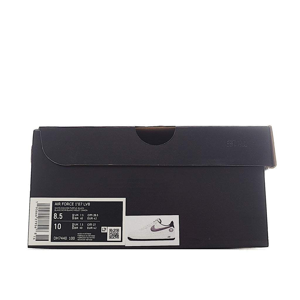 Shoe box with size label and Nike logo