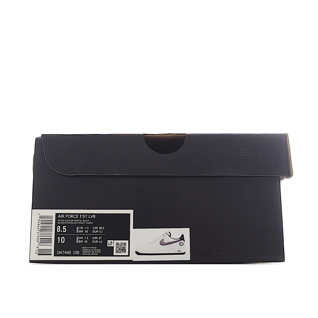 Shoe box with size label and Nike logo