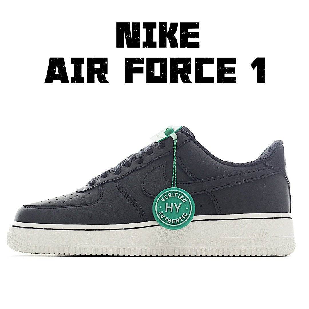 Low-top sneakers, dark upper with white sole and green HY verified badge.