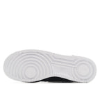 Nike Air Force 1 outsole, white rubber tread with circular traction pattern.
