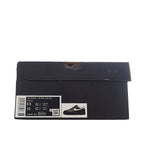 Shoebox with label for low-top sneakers, dark gray top with size barcode