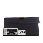 Nike Air Force 1 shoe box in dark navy with label and size tag