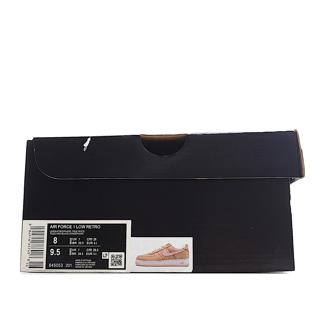 Nike Air Force 1 shoe box with size label and barcode sticker
