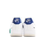 Nike Air Force 1 low-top sneakers, white leather with blue Air heel branding