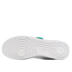 White Air Force 1 sneaker outsole with circular tread pattern and grooves