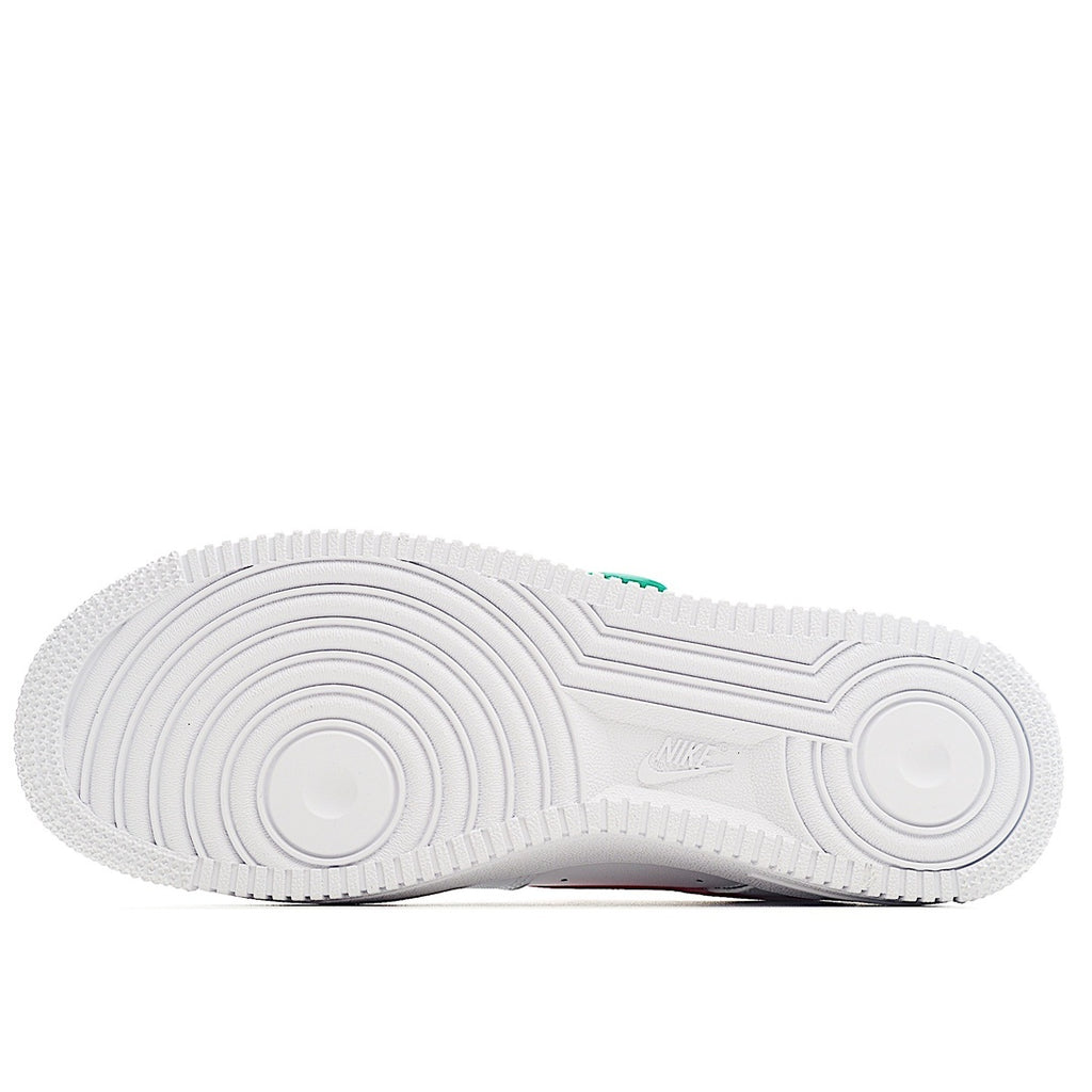 White rubber outsole with circular tread pattern and Nike Air marking