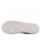 Nike Air Force 1 sneakers outsole view, white rubber with tread pattern