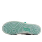 Nike Air Force 1 sneakers outsole, light teal rubber with circular tread pattern