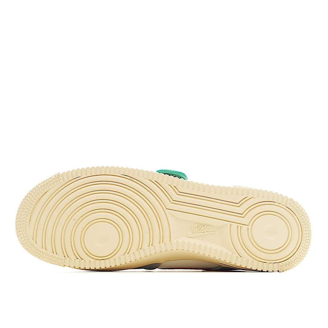 Beige gum outsole for Air Force 1-style sneakers with circular tread pattern