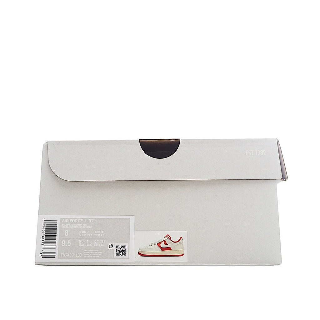 White shoebox with label and small sneaker illustration