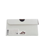 White Nike Air Force 1 shoebox with barcode label and burgundy sneaker graphic