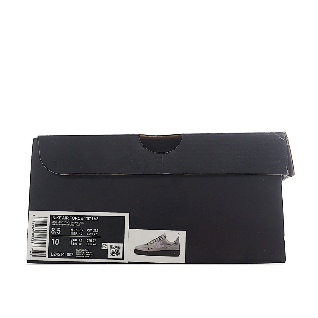 Black shoe box with label and window card