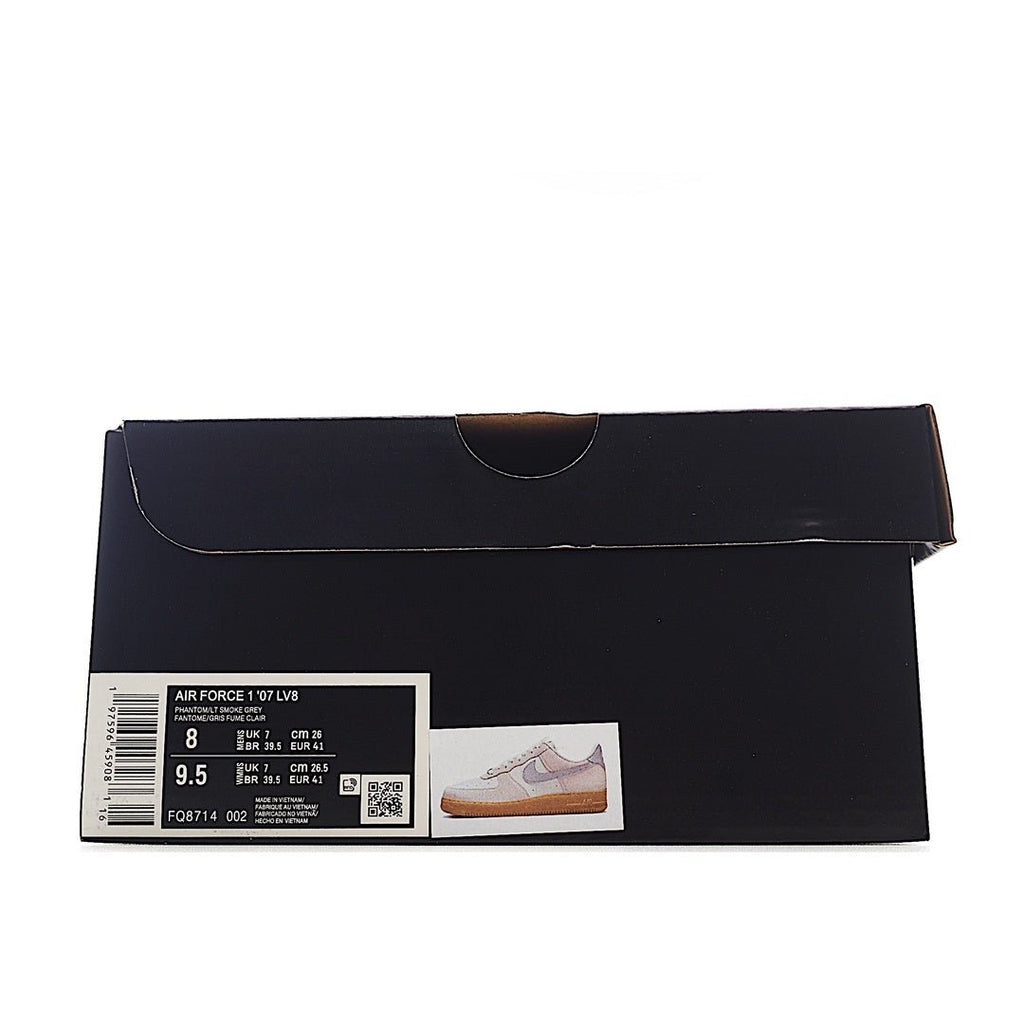 Shoe box with a size label and an illustration of sneakers