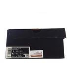 Shoe box with a size label and an illustration of sneakers