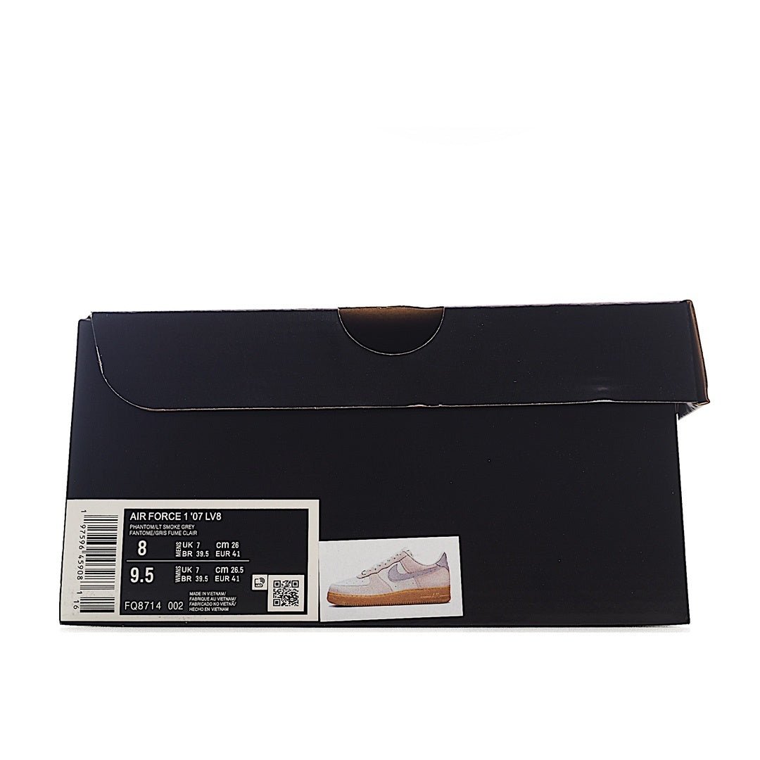 Shoe box with a size label and an illustration of sneakers