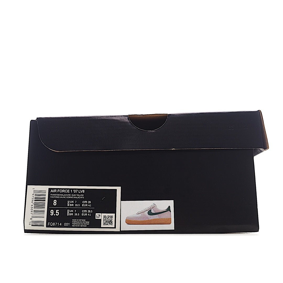 Nike Air Force 1 shoe box with size label and small product image