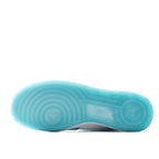 Light blue Air Force 1 sneaker outsole, tread view