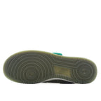 Olive green Nike Air Force 1 outsole with textured tread and white midsole edge
