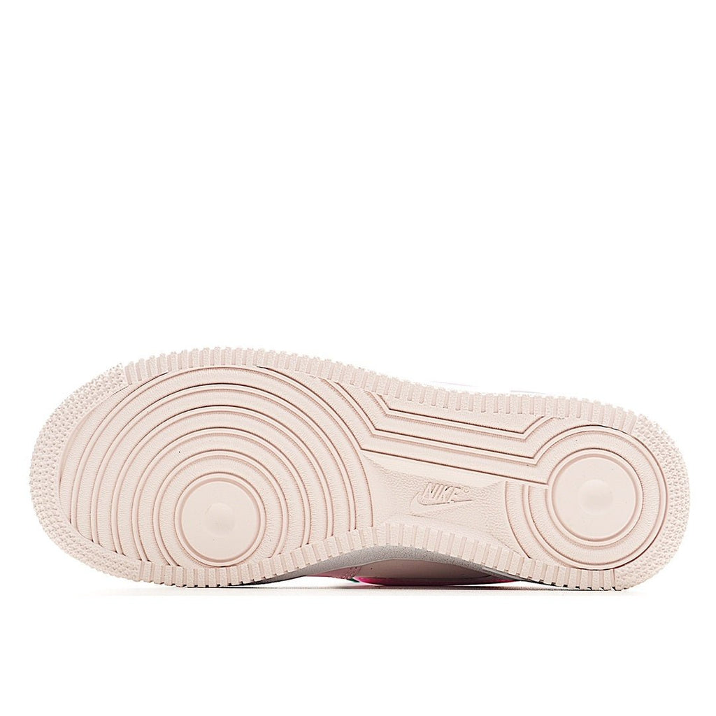 Cream rubber outsole with circular tread pattern on low-top sneakers