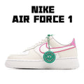 Low-top sneaker in white with teal and pink accents, lace-up style