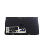 Black Nike Air Force 1 shoebox with barcode label and size info.