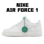 White Air Force 1 sneakers with mint green HY authenticity tag