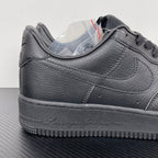 Air Force 1 sneaker heel and side in dark gray leather, lace-up with swoosh detail