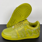Lime green Air Force 1 sneaker with visible outsole tread and lace-up upper